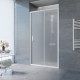 Душевая дверь в нишу Vegas Glass ZP NOVO 100 01 10 100 см, профиль белый, стекло сатин, раздвижная