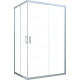 Душевой уголок Vegas Glass ZA-F Novo 100*80 01 10 профиль белый, стекло сатин, прямоугольный, двери раздвижные