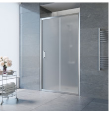Душевая дверь в нишу Vegas Glass ZP TUR NOVO 150 08 10 150 см, профиль глянцевый хром, стекло сатин, раздвижная