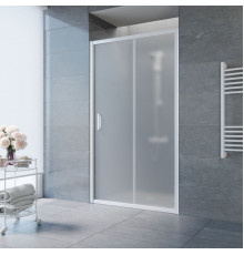 Душевая дверь в нишу Vegas Glass ZP NOVO 150 01 10 150 см, профиль белый, стекло сатин, раздвижная