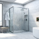Душевой уголок Vegas Glass ZP+ZPV NOVO 140*100 07 01 профиль матовый хром, стекло прозрачное, прямоугольный, двери раздвижные