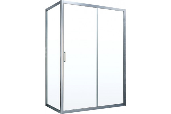 Душевой уголок Vegas Glass ZP+ZPV NOVO 140*100 07 01 профиль матовый хром, стекло прозрачное, прямоугольный, двери раздвижные