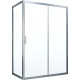 Душевой уголок Vegas Glass ZP+ZPV NOVO 140*100 07 01 профиль матовый хром, стекло прозрачное, прямоугольный, двери раздвижные