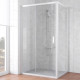 Душевой уголок Vegas Glass ZP+ZPV NOVO 140*100 01 01 профиль белый, стекло прозрачное, прямоугольный, двери раздвижные