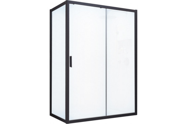 Душевой уголок Vegas Glass ZP+ZPV NOVO 140*90 02М 10 профиль черный матовый, стекло сатин, прямоугольный, двери раздвижные