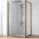 Душевой уголок Vegas Glass ZP+ZPV TUR NOVO 140*90 05 01 профиль бронза, стекло прозрачное, прямоугольный, двери раздвижные