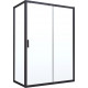 Душевой уголок Vegas Glass ZP+ZPV NOVO 140*80 02М 01 профиль черный матовый, стекло прозрачное, прямоугольный, двери раздвижные