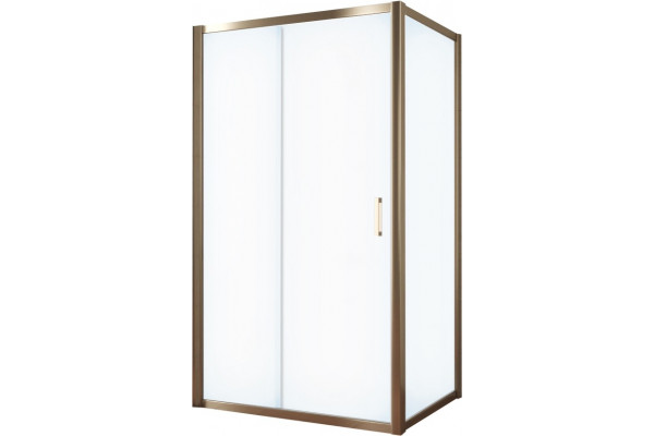 Душевой уголок Vegas Glass ZP+ZPV TUR NOVO 140*80 05 10 профиль бронза, стекло сатин, прямоугольный, двери раздвижные