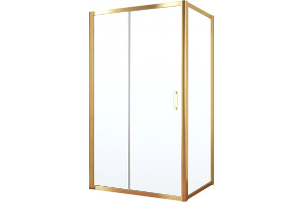 Душевой уголок Vegas Glass ZP+ZPV TUR NOVO 140*80 09 01 профиль золото, стекло прозрачное, прямоугольный, двери раздвижные