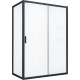 Душевой уголок Vegas Glass ZP+ZPV NOVO 130*100 02М 10 профиль черный матовый, стекло сатин, прямоугольный, двери раздвижные
