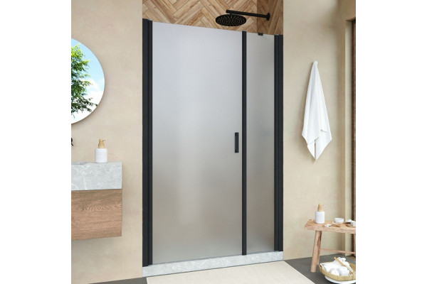 Душевая дверь в нишу Vegas Glass EP-F-2 Novo 155 02М 10 L профиль черный матовый, стекло сатин, распашная, левая