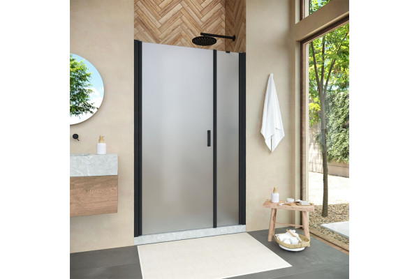 Душевая дверь в нишу Vegas Glass EP-F-2 Novo 155 02М 10 L профиль черный матовый, стекло сатин, распашная, левая