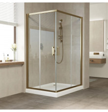 Душевой уголок Vegas Glass ZA-F Tur Novo 120*110 05 01 профиль бронза, стекло прозрачное, прямоугольный, двери раздвижные