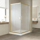 Душевой уголок Vegas Glass ZA-F Tur Novo 120*110 09 10 профиль золото, стекло сатин, прямоугольный, двери раздвижные
