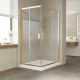 Душевой уголок Vegas Glass ZA-F Tur Novo 120*80 09 01 профиль золото, стекло прозрачное, прямоугольный, двери раздвижные