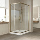 Душевой уголок Vegas Glass ZA-F Tur Novo 110*100 05 01 профиль бронза, стекло прозрачное, прямоугольный, двери раздвижные
