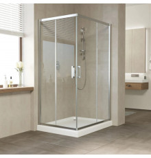 Душевой уголок Vegas Glass ZA-F Tur Novo 110*90 08 01 профиль глянцевый хром, стекло прозрачное, прямоугольный, двери раздвижные