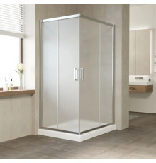 Душевой уголок Vegas Glass ZA-F Tur Novo 110*90 08 10 профиль глянцевый хром, стекло сатин, прямоугольный, двери раздвижные