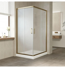 Душевой уголок Vegas Glass ZA-F Tur Novo 100*90 05 10 профиль бронза, стекло сатин, прямоугольный, двери раздвижные