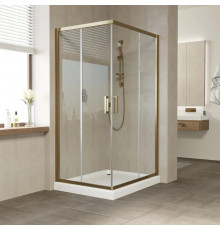 Душевой уголок Vegas Glass ZA-F Tur Novo 100*80 08 01 профиль бронза, стекло прозрачное, прямоугольный, двери раздвижные