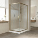 Душевой уголок Vegas Glass ZA-F Tur Novo 100*80 08 01 профиль бронза, стекло прозрачное, прямоугольный, двери раздвижные