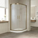 Душевой уголок Vegas Glass ZS-F Tur Novo 120*80 05 10 профиль бронза, стекло сатин, прямоугольный-асимметричный, двери раздвижные