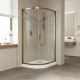 Душевой уголок Vegas Glass ZS-F Tur Novo 110*90 05 01 профиль бронза, стекло прозрачное, прямоугольный-асимметричный, двери раздвижные
