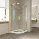 Душевой уголок Vegas Glass ZS-F Tur Novo 90*80 09 01 профиль золото, стекло прозрачное, прямоугольный-асимметричный, двери раздвижные