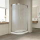 Душевой уголок Vegas Glass ZS-F Tur Novo 110*90 08 10 профиль глянцевый хром, стекло сатин, прямоугольный-асимметричный, двери раздвижные