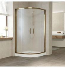 Душевой уголок Vegas Glass ZS Tur Novo 120 05 10 профиль бронза, стекло сатин, четверть круга, двери раздвижные