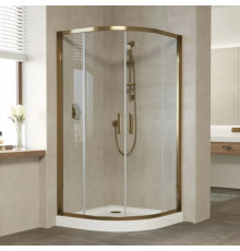 Душевой уголок Vegas Glass ZS Tur Novo 120 05 01 профиль бронза, стекло прозрачное, четверть круга, двери раздвижные
