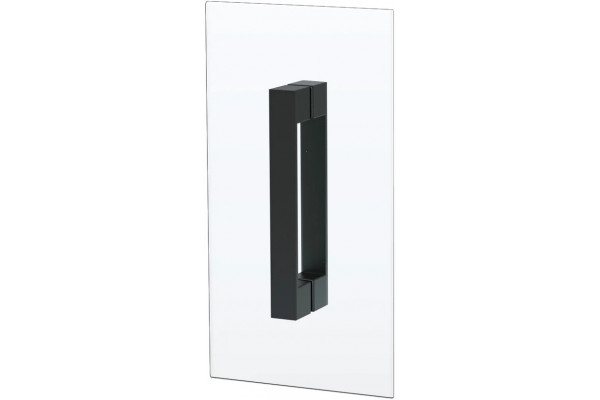 Душевой уголок Vegas Glass EP-Fis Novo 90 02М 10 L профиль черный матовый, стекло сатин, квадратный, двери распашные