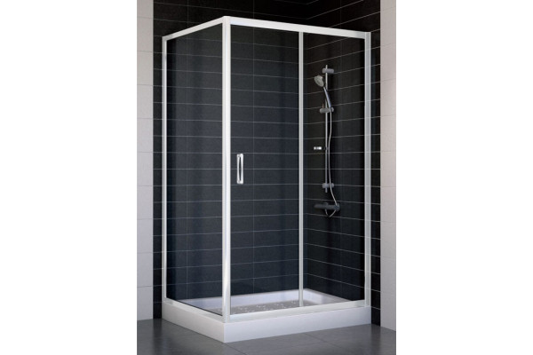 Душевой уголок Vegas Glass ZP+ZPV 100*90 01 01 стекло прозрачное, 100x90, прямоугольный, двери раздвижные