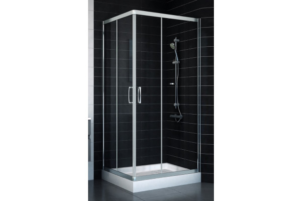 Душевой уголок Vegas Glass ZA-F 80*90 08 01 стекло прозрачное, 80x90, прямоугольный, двери раздвижные