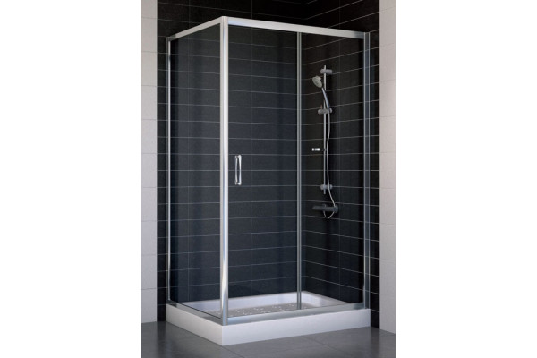 Душевой уголок Vegas Glass ZP+ZPV 100*80 08 01 стекло прозрачное, 100x80, прямоугольный, двери раздвижные