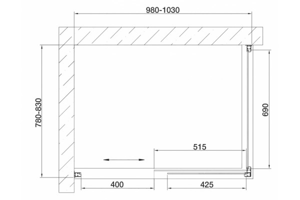 Душевой уголок Vegas Glass ZP+ZPV 100*80 08 01 стекло прозрачное, 100x80, прямоугольный, двери раздвижные