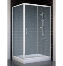 Душевой уголок Vegas Glass ZP+ZPV 100*90 01 02 стекло шиншилла, 100x90, прямоугольный, двери раздвижные