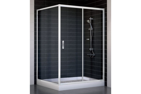 Душевой уголок Vegas Glass ZP+ZPV 130*100 01 01 стекло прозрачное, 130x100, прямоугольный, двери раздвижные