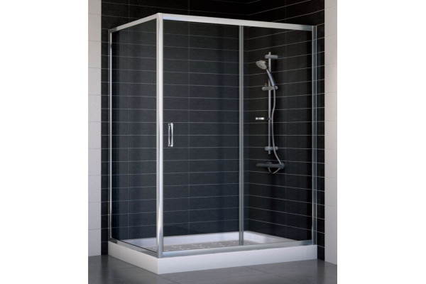 Душевой уголок Vegas Glass ZP+ZPV 140*90 08 01 стекло прозрачное, 140x90, прямоугольный, двери раздвижные