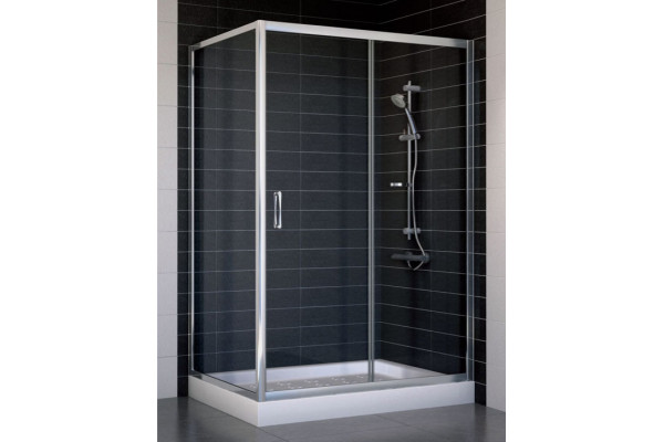 Душевой уголок Vegas Glass ZP+ZPV 120*80 08 01 стекло прозрачное, 120x80, прямоугольный, двери раздвижные