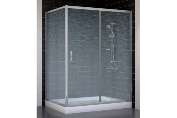 Душевой уголок Vegas Glass ZP+ZPV 140*90 07 02 стекло шиншилла, 140x90, прямоугольный, двери раздвижные