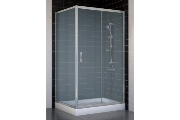 Душевой уголок Vegas Glass ZP+ZPV 100*90 07 10 стекло сатин, 100x90, прямоугольный, двери раздвижные