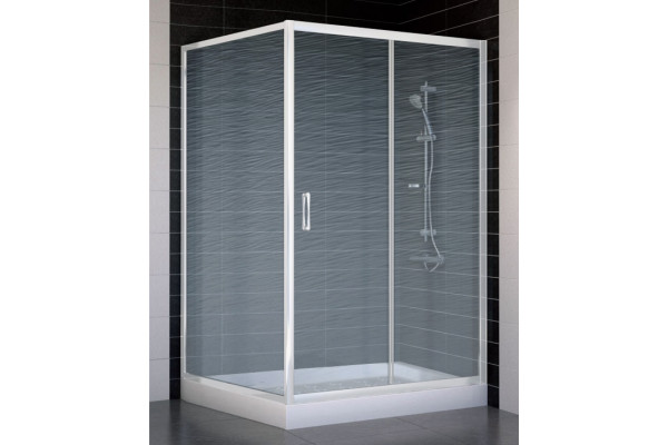 Душевой уголок Vegas Glass ZP+ZPV 120*100 01 02 стекло шиншилла, 120x100, прямоугольный, двери раздвижные