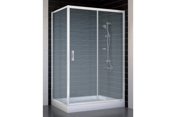 Душевой уголок Vegas Glass ZP+ZPV 120*70 01 02 стекло шиншилла, 120x70, прямоугольный, двери раздвижные