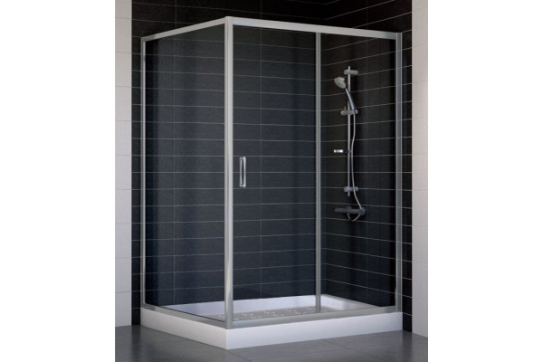Душевой уголок Vegas Glass ZP+ZPV 130*100 07 01 стекло прозрачное, 130x100, прямоугольный, двери раздвижные