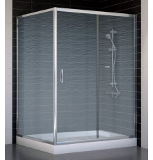 Душевой уголок Vegas Glass ZP+ZPV 140*100 08 02 стекло шиншилла, 140x100, прямоугольный, двери раздвижные