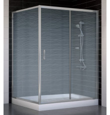 Душевой уголок Vegas Glass ZP+ZPV 140*100 07 02 стекло шиншилла, 140x100, прямоугольный, двери раздвижные