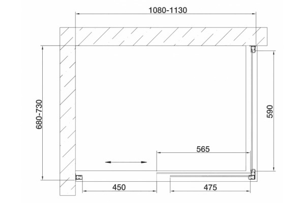 Душевой уголок Vegas Glass ZP+ZPV 110*70 07 01 стекло прозрачное, 110x70, прямоугольный, двери раздвижные