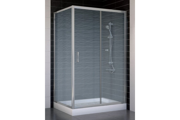 Душевой уголок Vegas Glass ZP+ZPV 110*80 07 02 стекло шиншилла, 110x80, прямоугольный, двери раздвижные