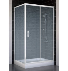 Душевой уголок Vegas Glass ZP+ZPV 100*80 01 02 стекло шиншилла, 100x80, прямоугольный, двери раздвижные